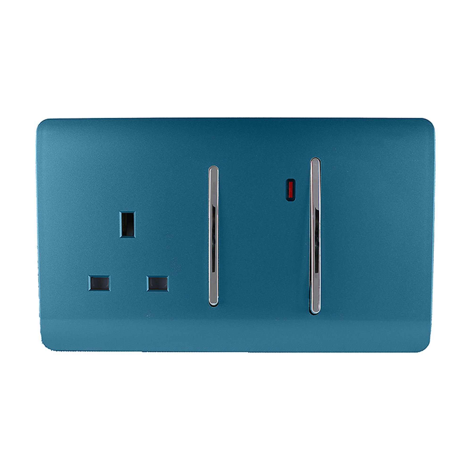 ART-WHS213OB  45A Double Pole Switch With Socket & Neon Ocean Blue